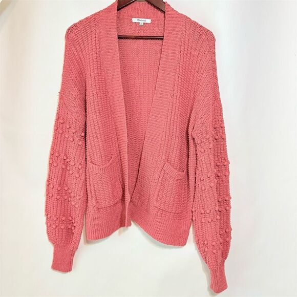 Madewell Sweaters - Madewell Women's XS Pink Bobble Balloon Sleeve Knit Cardigan Sweater‎